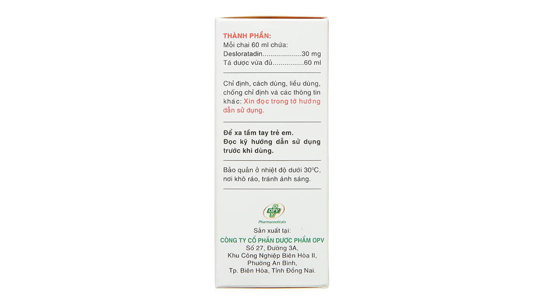 Siro Deslotid 0.5mg/ml trị dị ứng da, viêm mũi dị ứng