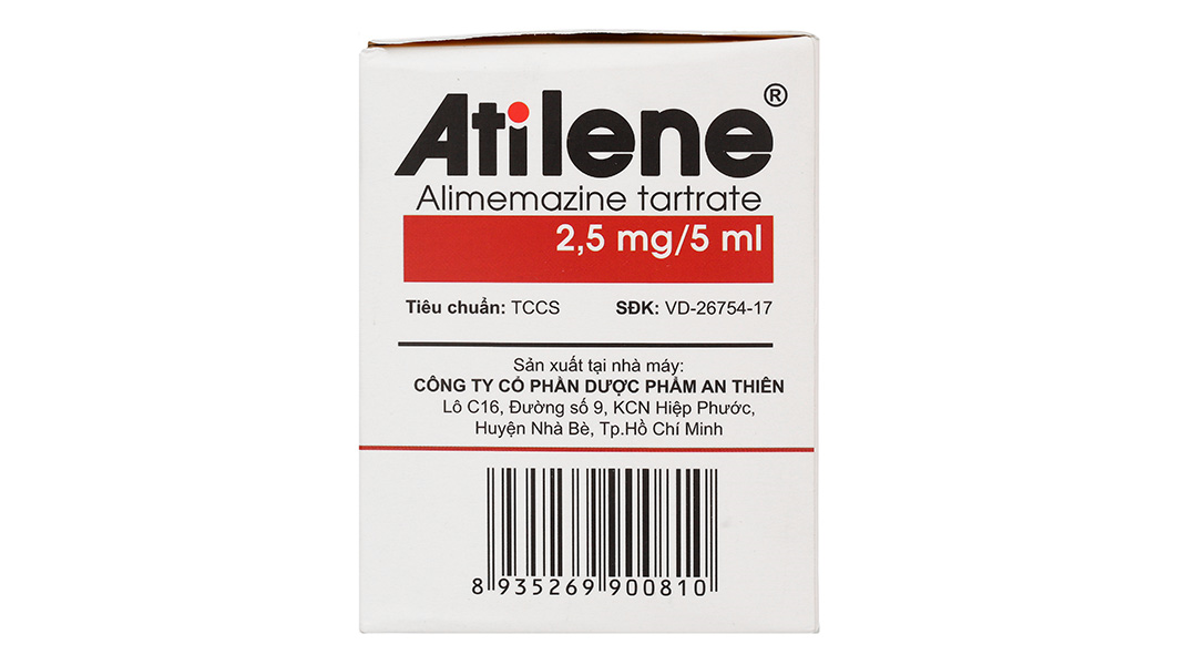 Dung dịch uống Atilene 2.5mg/5ml trị triệu chứng các biểu hiện dị ứng ...