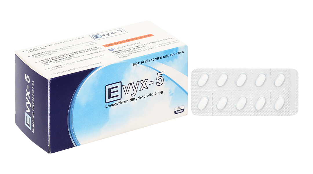 Evyx-5 giảm các triệu chứng do viêm mũi dị ứng, mày đay vô căn