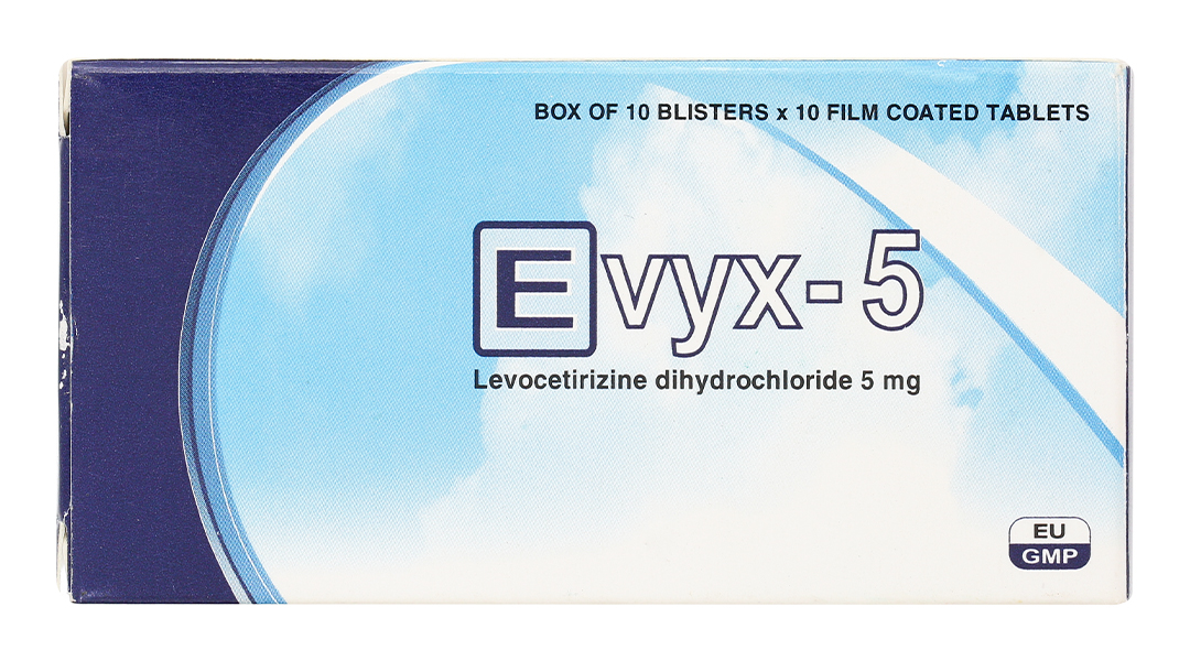 Evyx-5 giảm các triệu chứng do viêm mũi dị ứng, mày đay vô căn