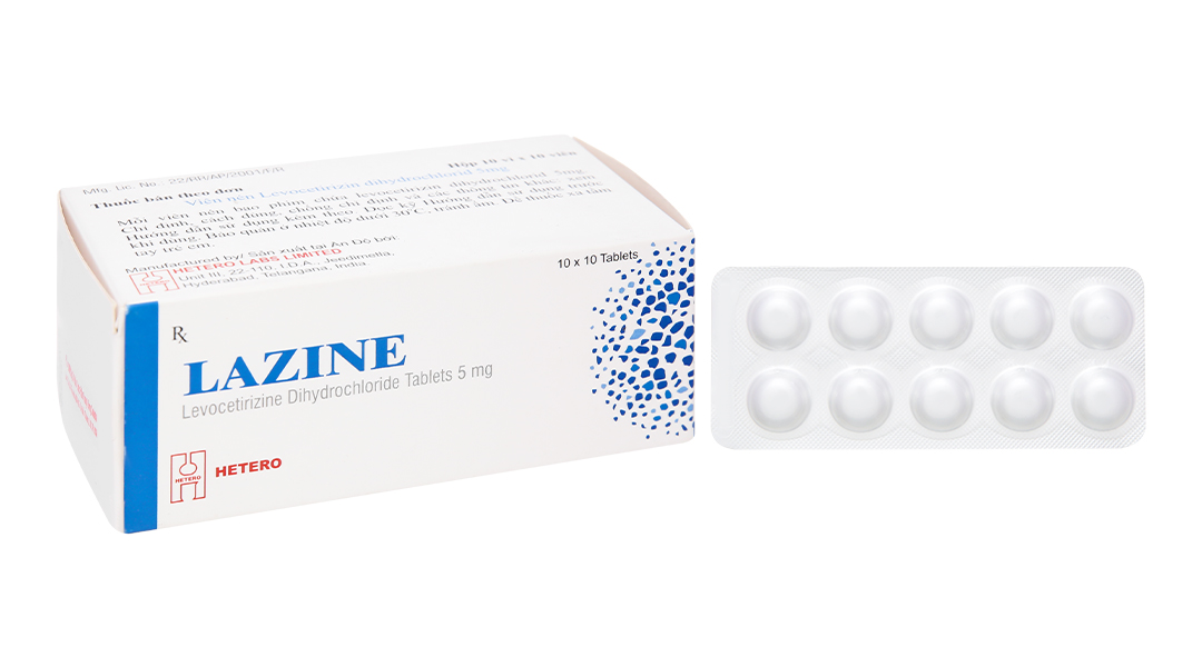 Lazine 5mg trị viêm mũi dị ứng, mề đay