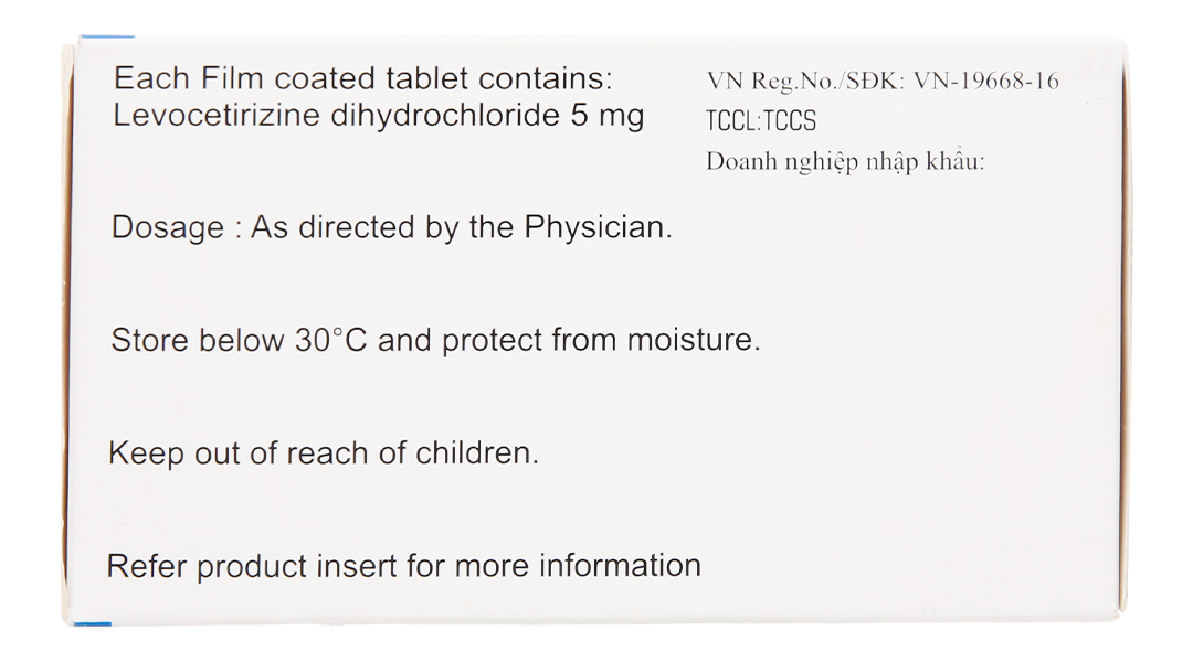 Lazine 5mg trị viêm mũi dị ứng, mề đay