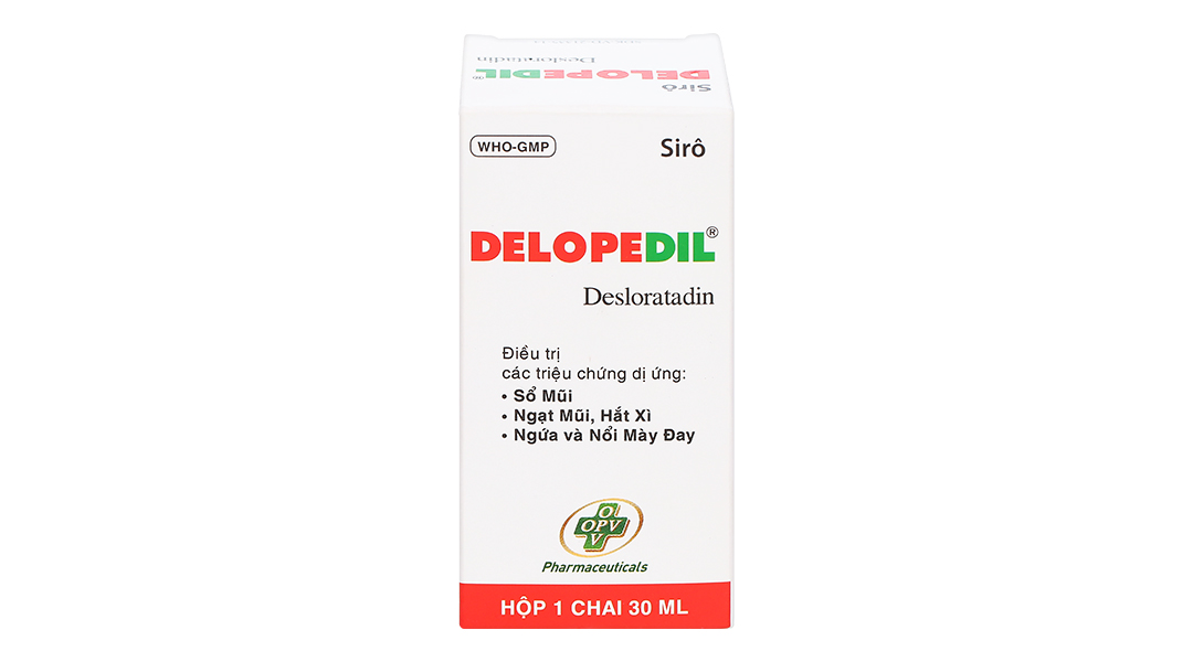 Sirô Delopedil trị sổ mũi, hắt hơi, phát ban, mày đay