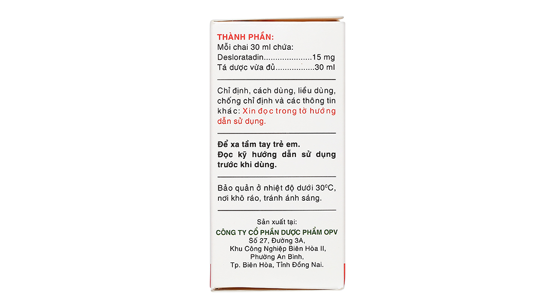 Sirô Delopedil trị sổ mũi, hắt hơi, phát ban, mày đay