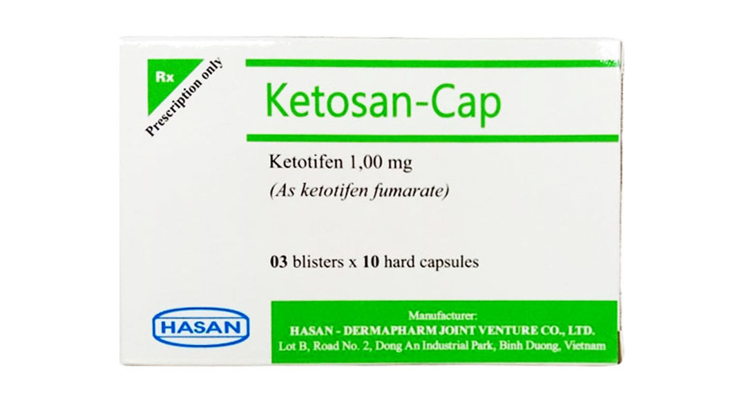 Ketosan-Cap 1mg phòng ngừa hen phế quản, điều trị viêm mũi dị ứng