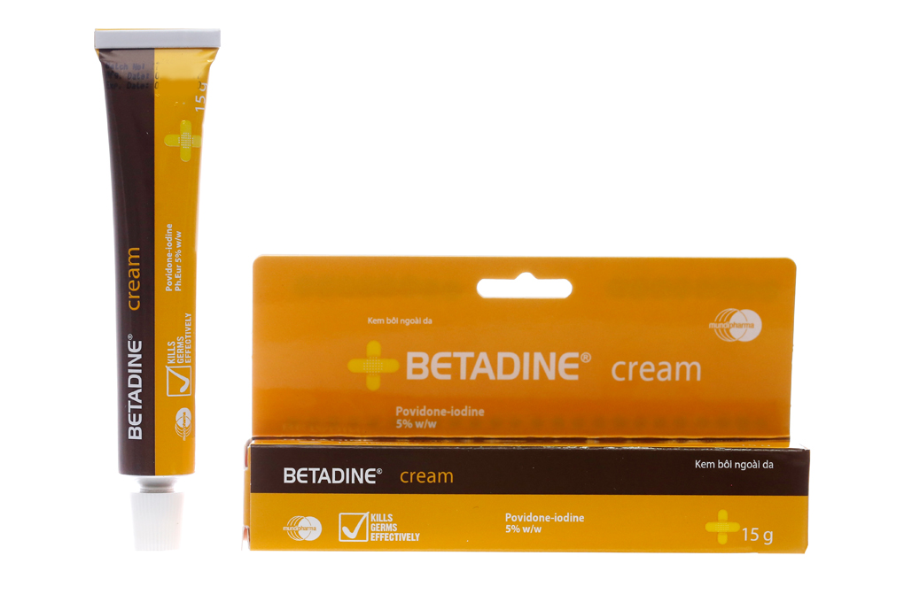 Kem bôi Betadine Cream 5% trị nhiễm khuẩn, nấm da