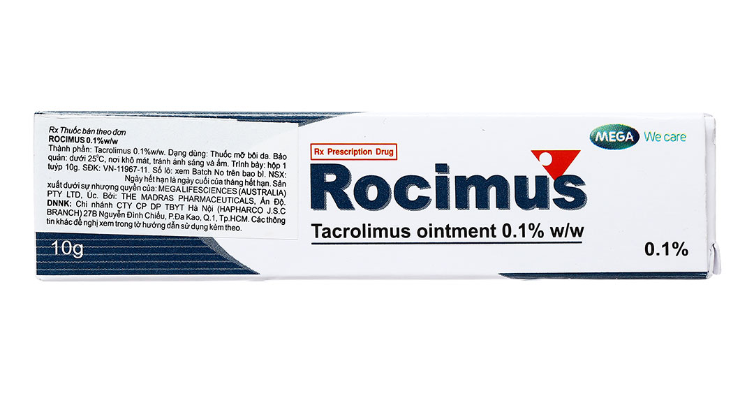 Thuốc mỡ bôi da Rocimus 0.1% trị chàm thể tạng