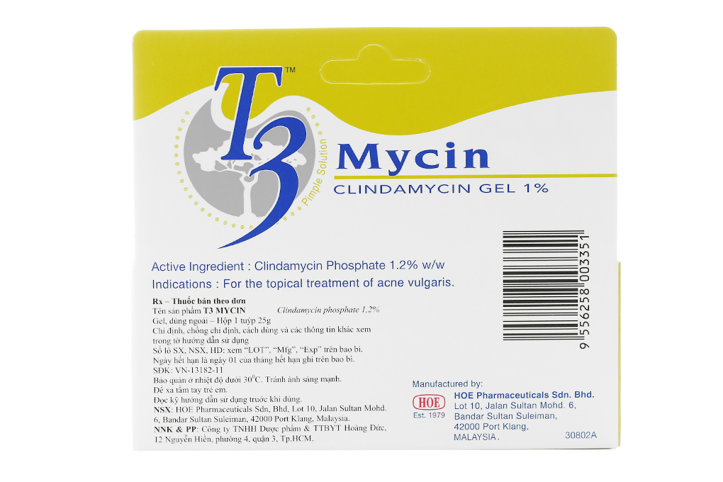 Gel bôi T3 Mycin 1% trị mụn trứng cá