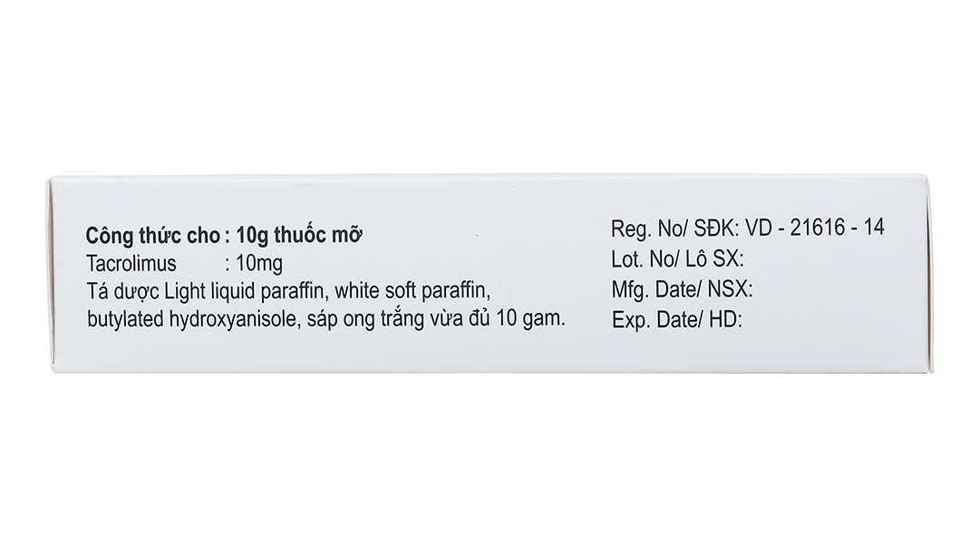 Thuốc mỡ bôi da Sovalimus 0.1% trị chàm thể tạng