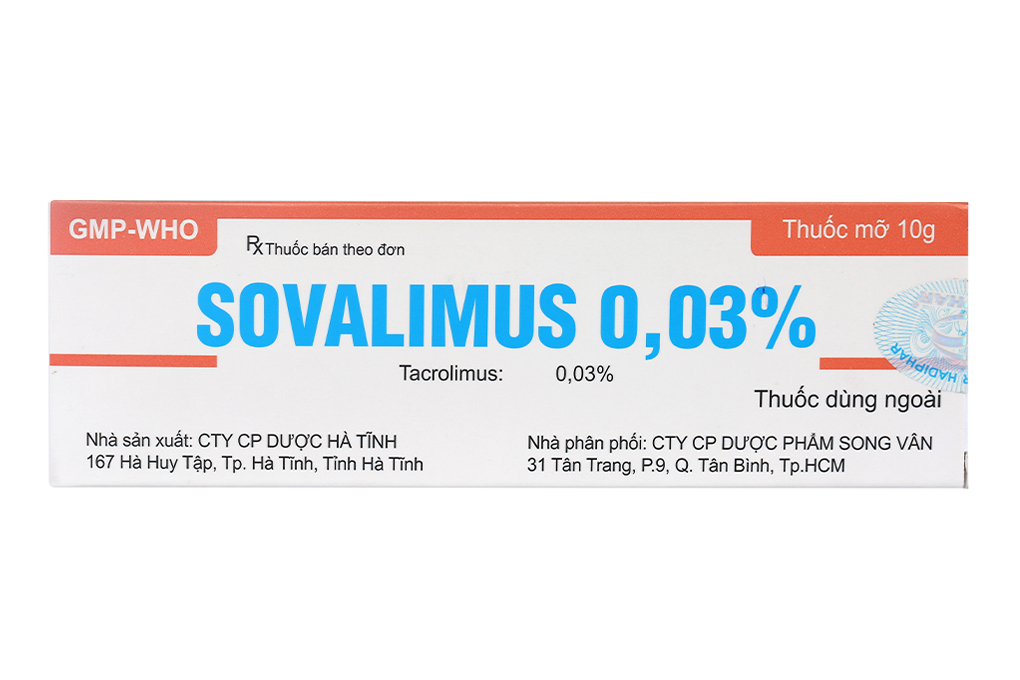 Thuốc mỡ Sovalimus 0.03%: Công dụng, cách dùng và tác dụng phụ