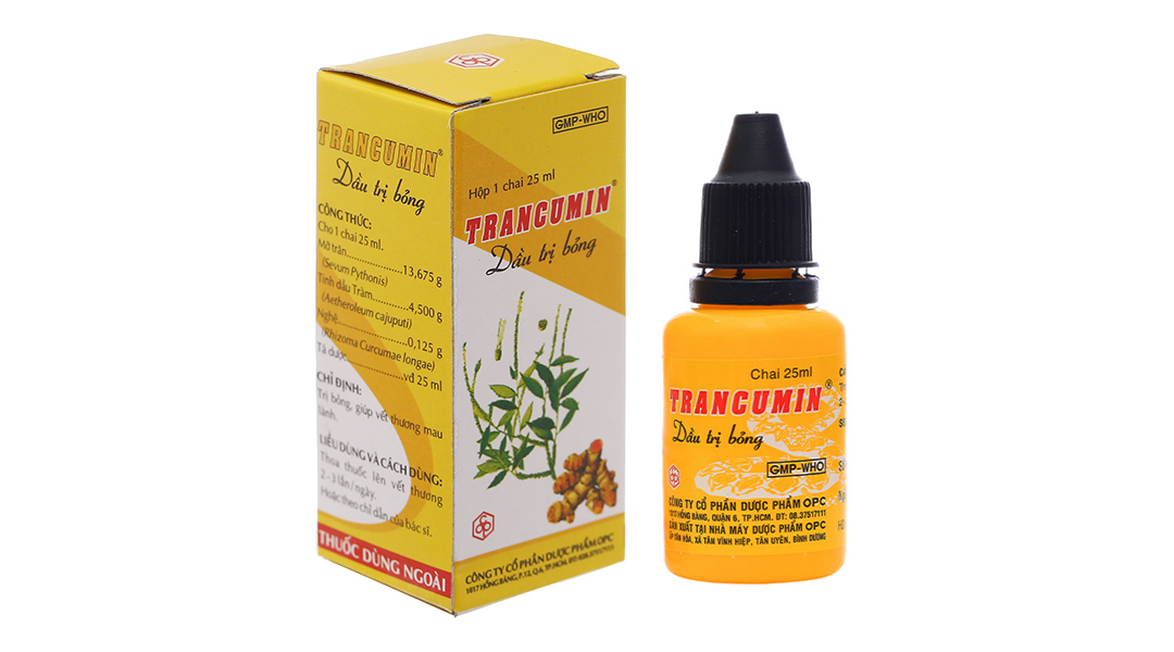 Dầu bôi Trancumin trị bỏng, mau lành vết thương