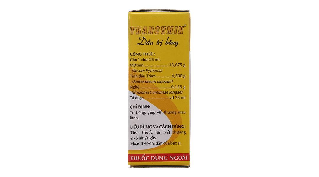 Dầu bôi Trancumin trị bỏng, mau lành vết thương