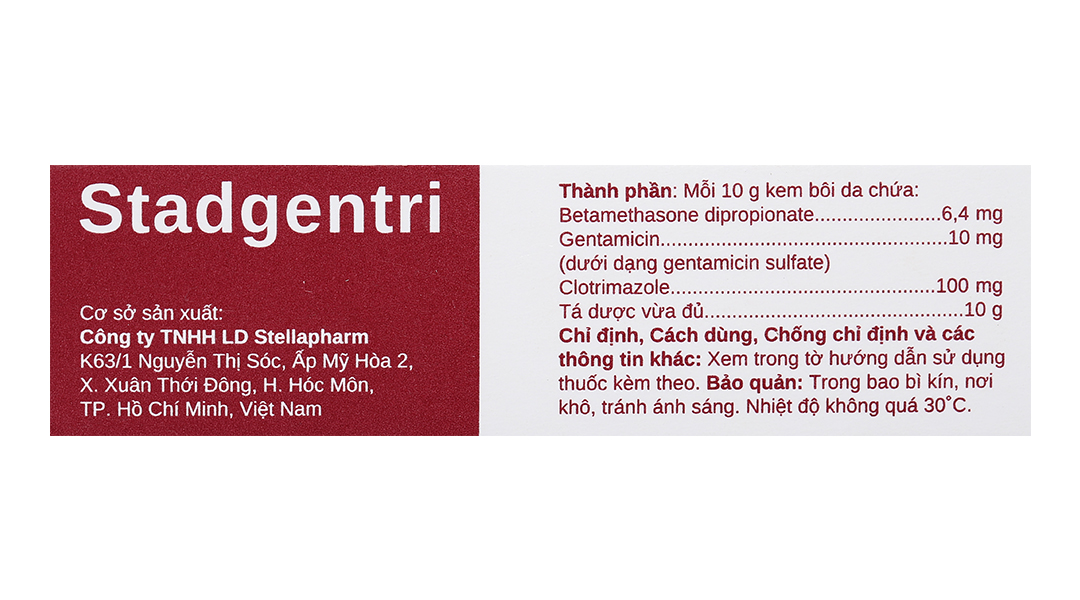 Kem bôi Stadgentri trị nấm, bệnh về da có biến chứng nhiễm trùng