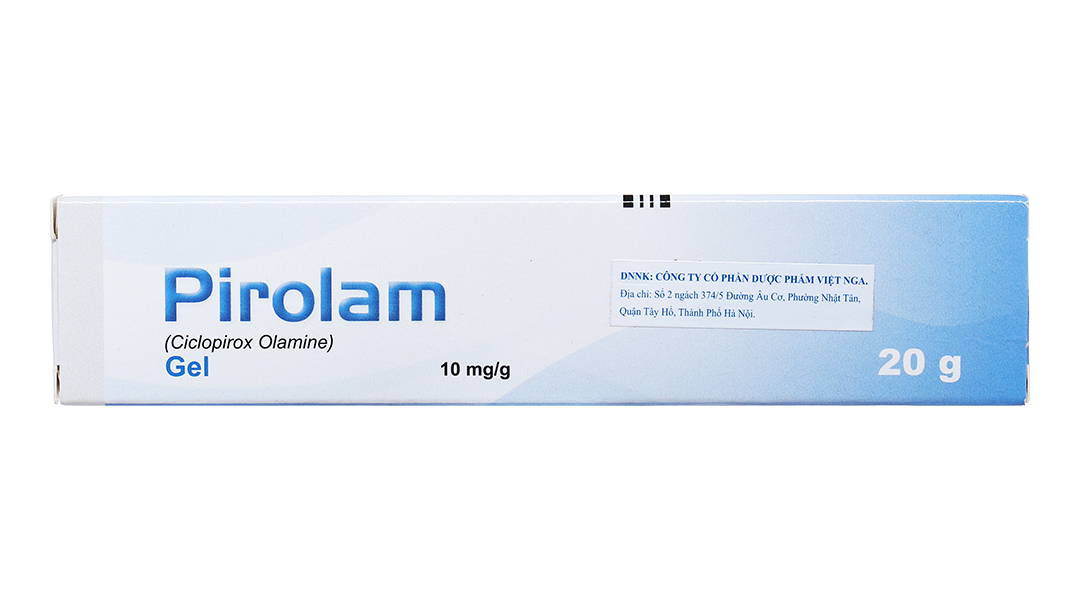 Gel bôi Pirolam 10mg/g trị nhiễm khuẩn, nấm da