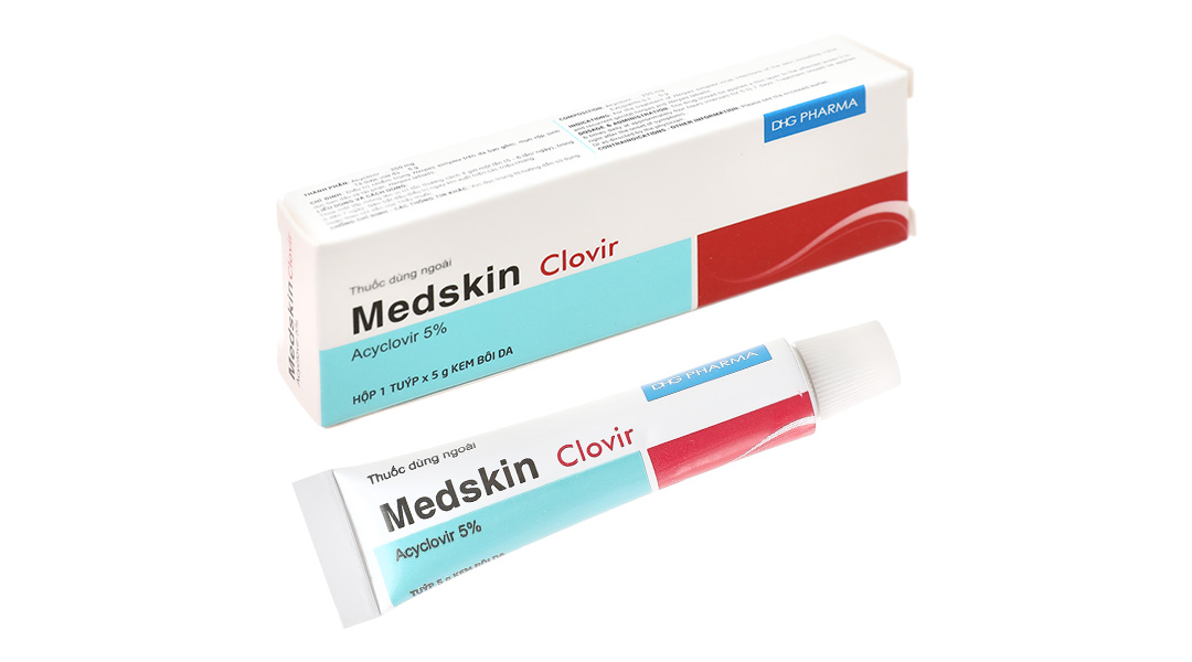 Kem bôi Medskin Clovir 5% trị nhiễm virus Herpes simplex da