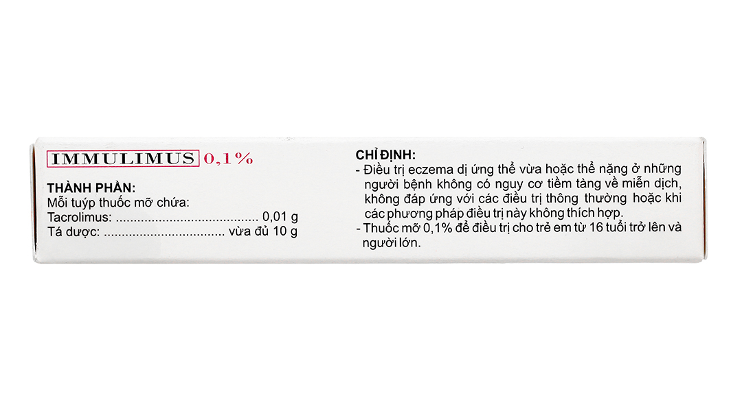 Thuốc mỡ bôi da Immulimus 0.1% trị eczema
