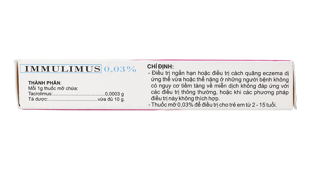Thuốc mỡ bôi da Immulimus 0.03% trị eczema