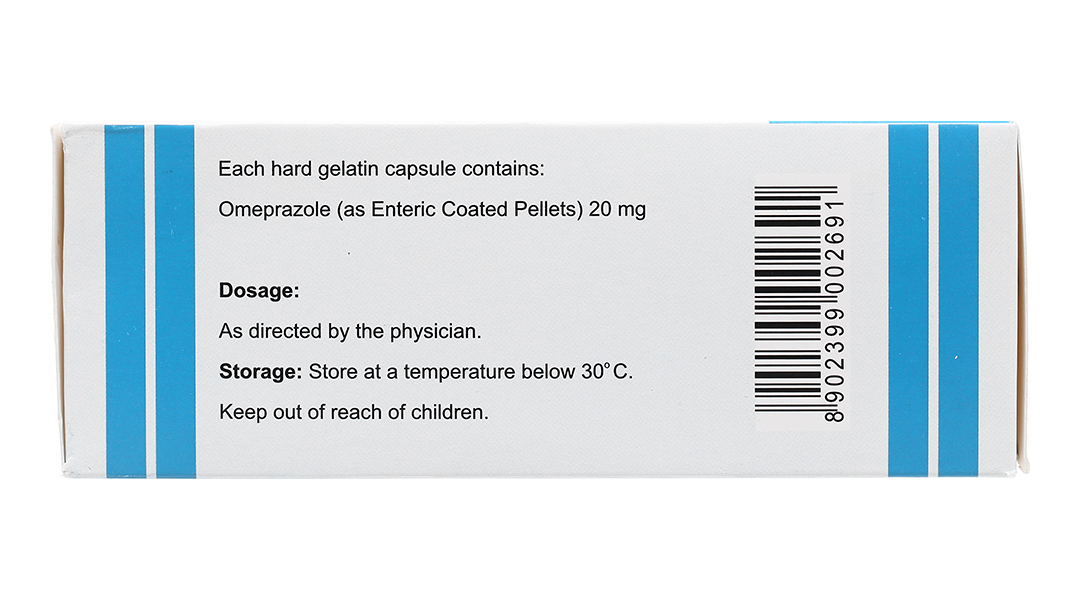 Omeprazole Delayed-Release Capsules USP 20mg trị loét dạ dày, tá tràng