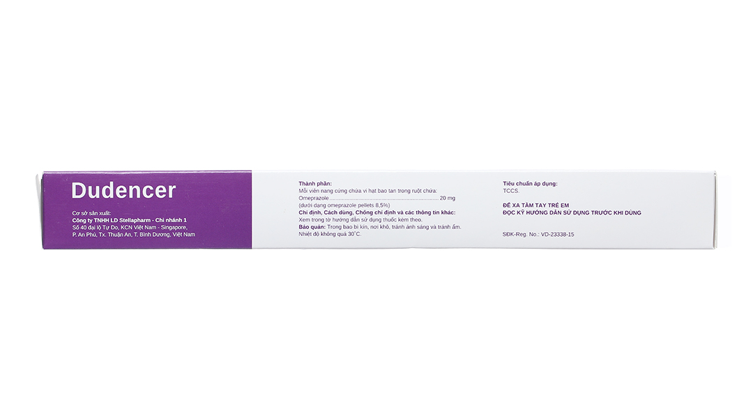 Dudencer 20mg trị trào ngược dạ dày, thực quản