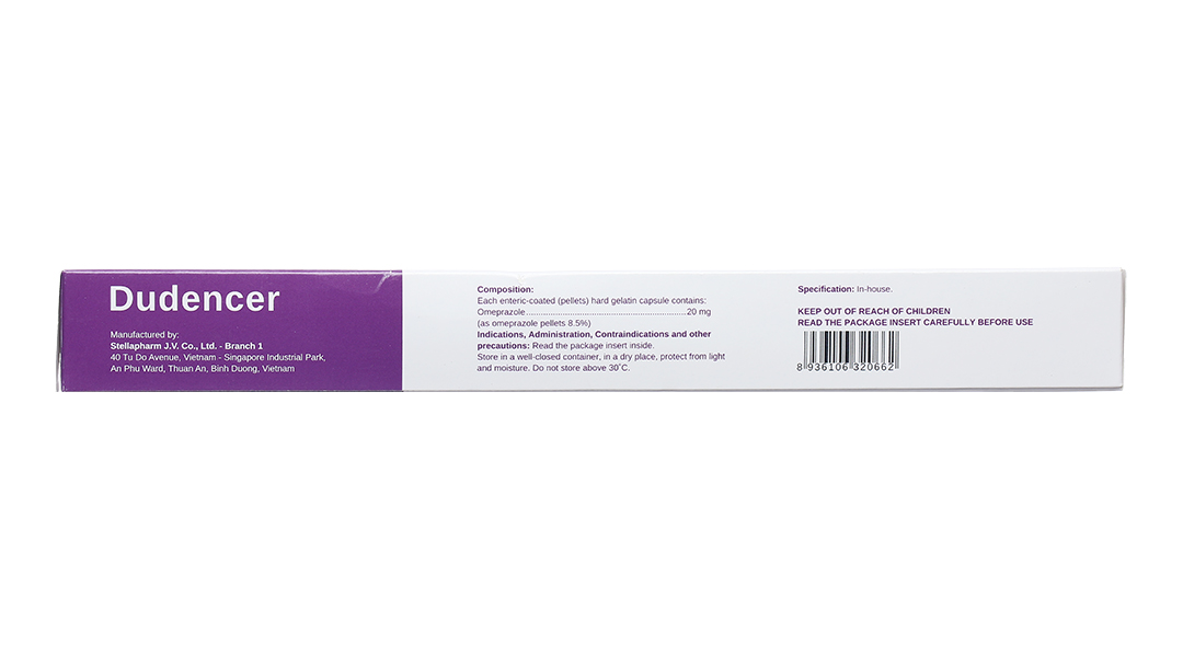 Dudencer 20mg trị trào ngược dạ dày, thực quản