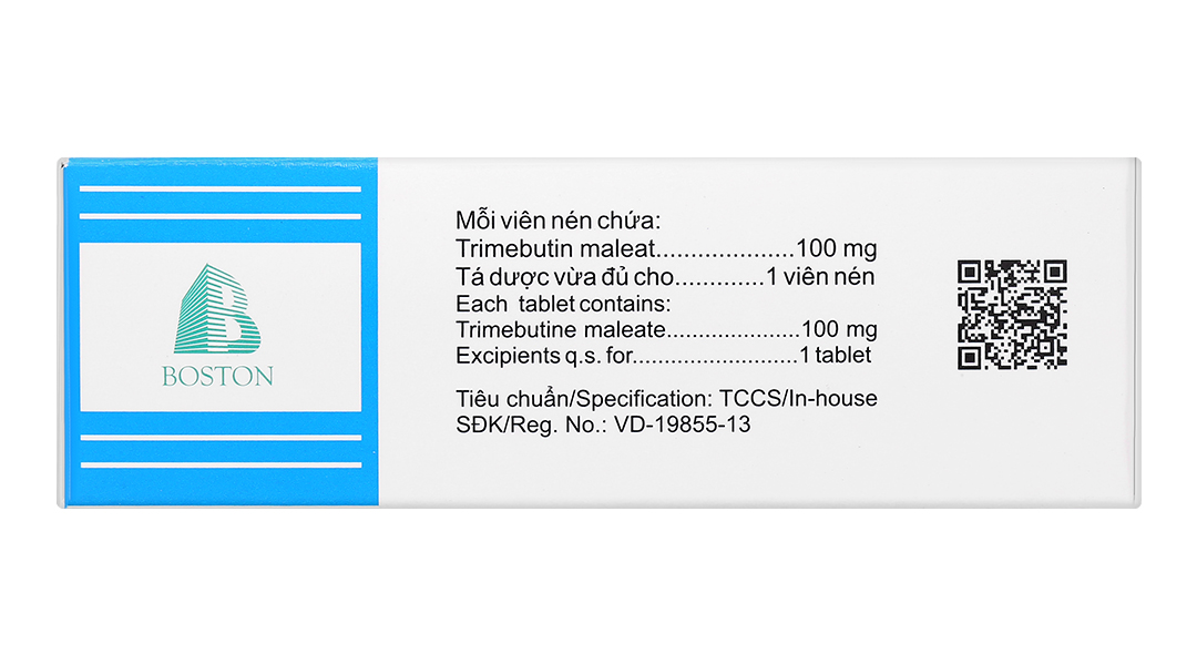 Trimeboston 100mg trị rối loạn chức năng đường tiêu hóa và ống mật