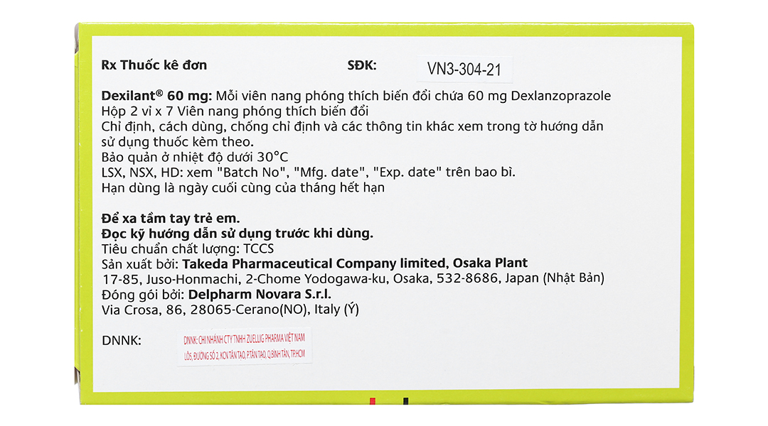 Dexilant 60mg trị trào ngược dạ dày, thực quản