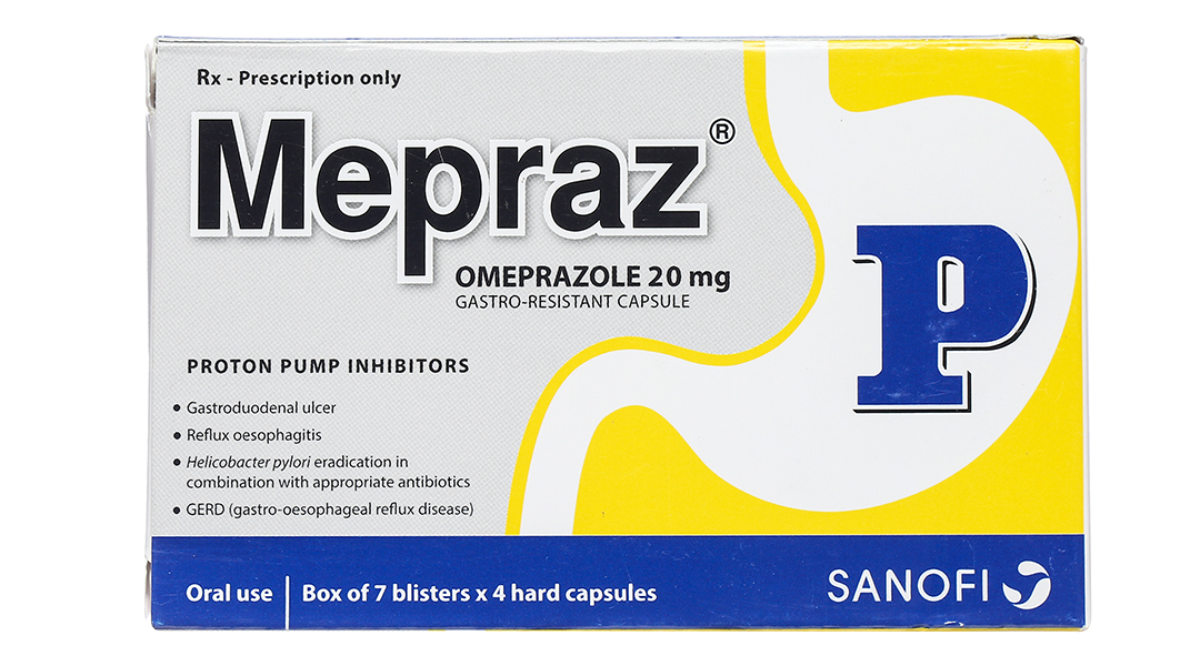 Mepraz 20mg phòng và trị loét dạ dày, tá tràng