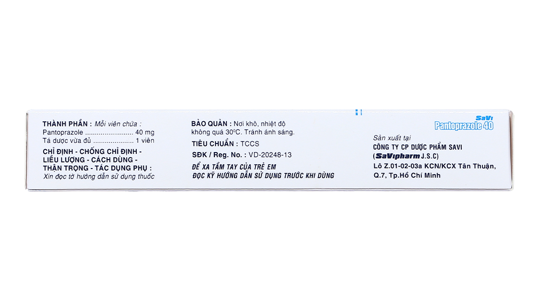 SaVi Pantoprazole 40 trị trào ngược dạ dày, thực quản