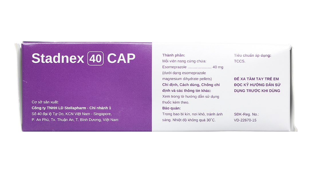 Stadnex 40 Cap trị trào ngược dạ dày, thực quản