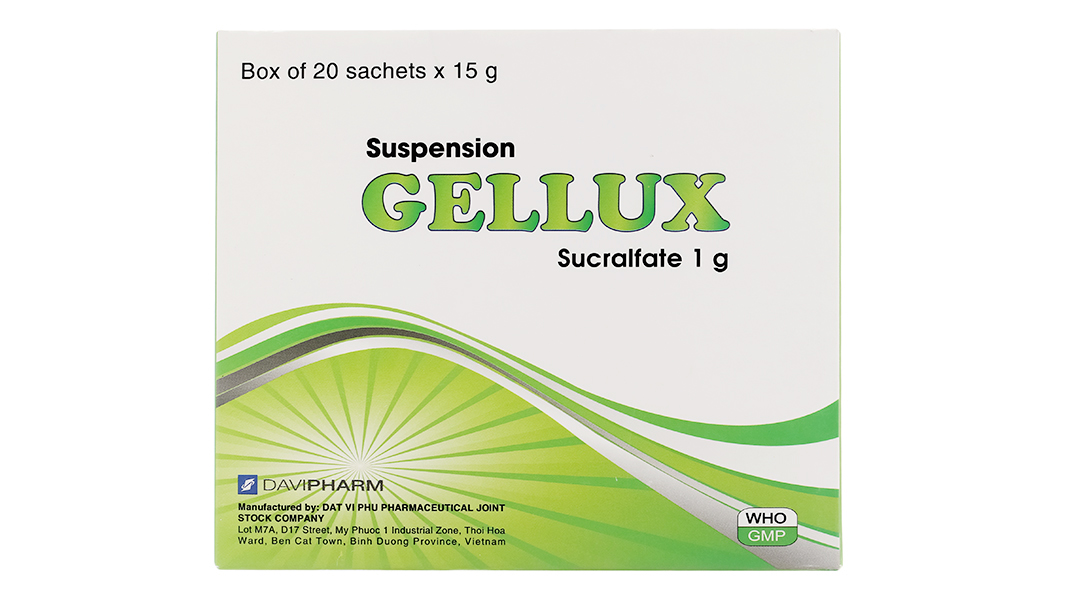 Hỗn dịch uống Gellux 1g trị viêm loét dạ dày, tá tràng