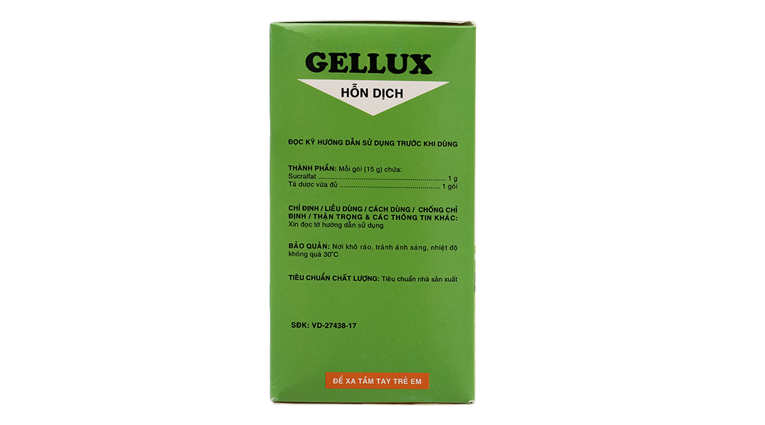 Hỗn dịch uống Gellux 1g trị viêm loét dạ dày, tá tràng