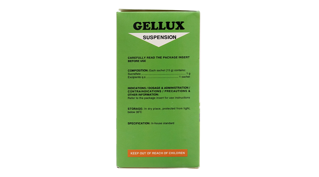 Hỗn dịch uống Gellux 1g trị viêm loét dạ dày, tá tràng