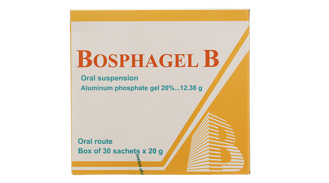 Hỗn dịch uống Bosphagel B 20% trị đau, bỏng rát do axit dạ dày gây ra