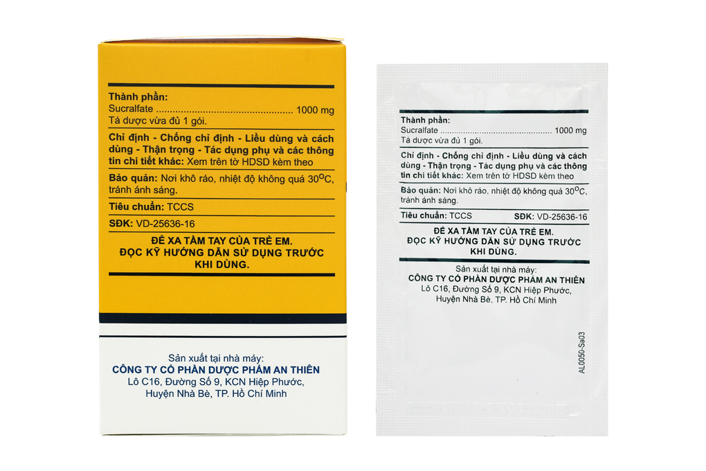 Hỗn dịch uống A.T Sucralfate 1000mg trị loét dạ dày, tá tràng