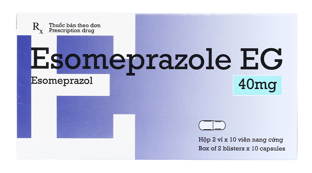 Esomeprazole EG 40mg trị loét dạ dày, trào ngược dạ dày, thực quản