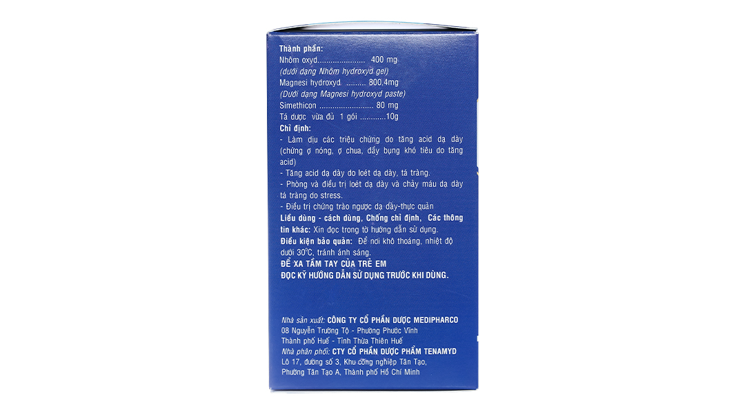 Hỗn dịch uống TenamydGel SM làm dịu triệu chứng do tăng acid dạ dày