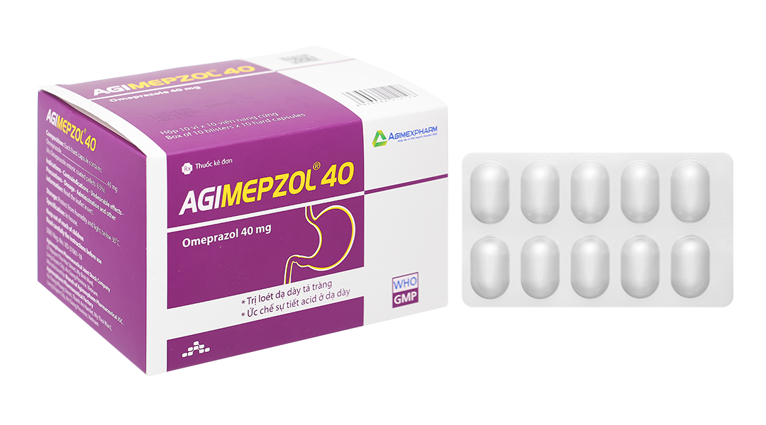 Agimepzol 40 điều trị loét dạ dày tá tràng, trào ngược