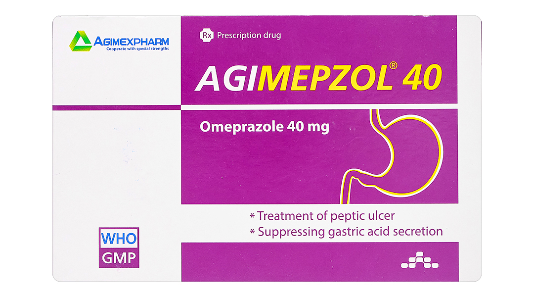 Agimepzol 40 điều trị loét dạ dày tá tràng, trào ngược
