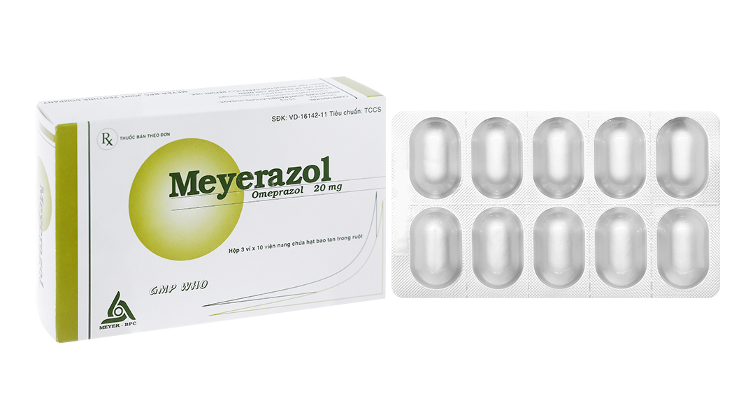 Meyerazol 20mg trị trào ngược dạ dày, thực quản, loét dạ dày-tá tràng