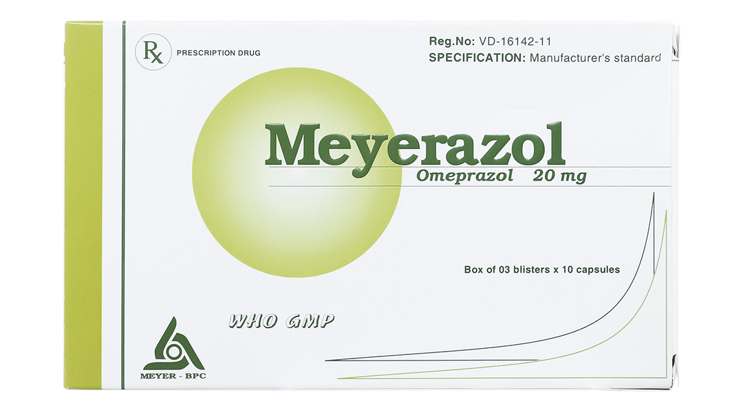 Meyerazol 20mg trị trào ngược dạ dày, thực quản, loét dạ dày-tá tràng