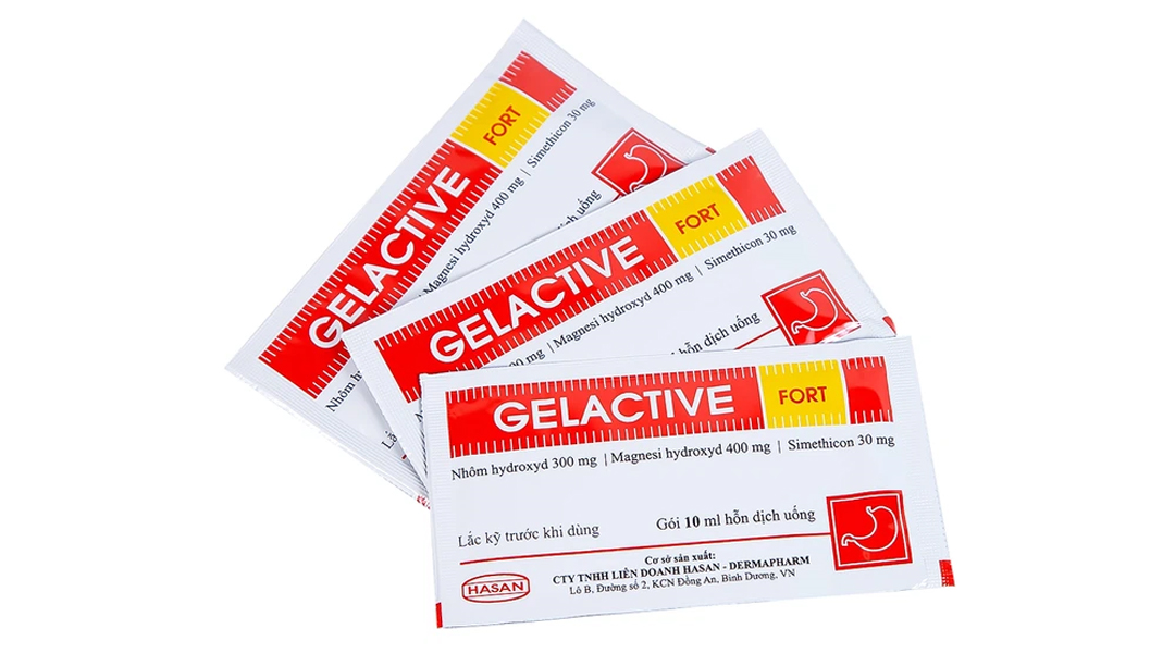 Hỗn dịch uống Gelactive Fort trị trào ngược dạ dày, loét dạ dày (30 gói ...
