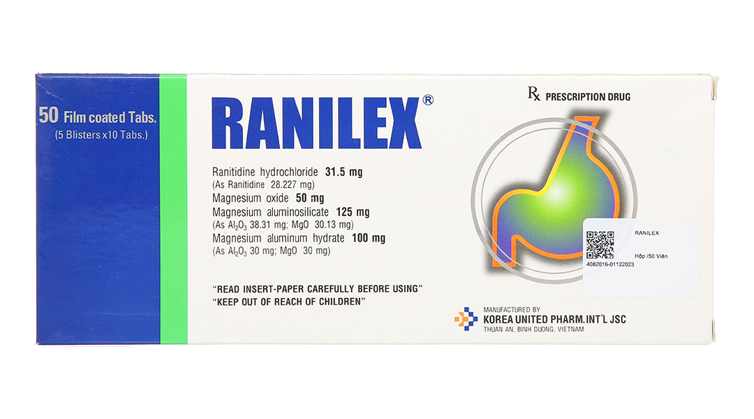 Ranilex trị loét dạ dày tá tràng, trào ngược dạ dày thực quản