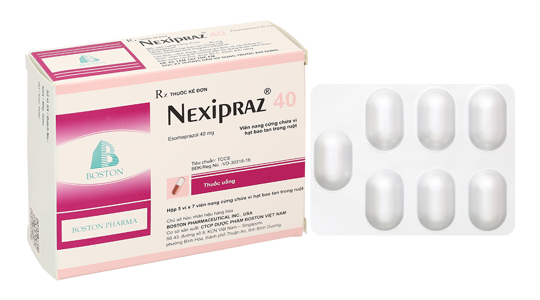 Nexipraz 40 trị trào ngược dạ dày, thực quản