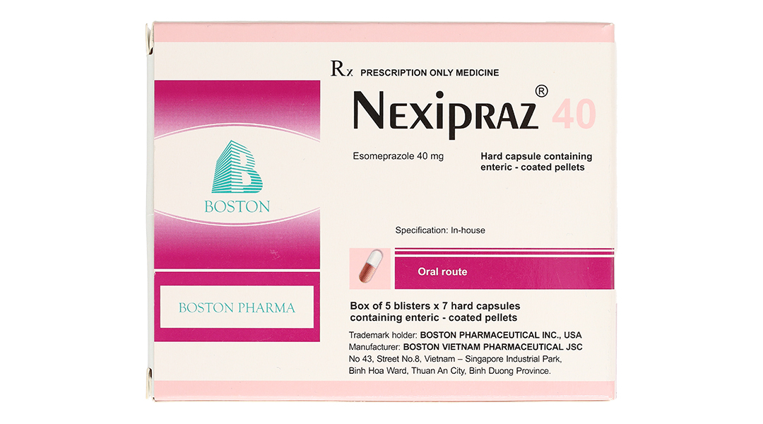 Nexipraz 40 trị trào ngược dạ dày, thực quản