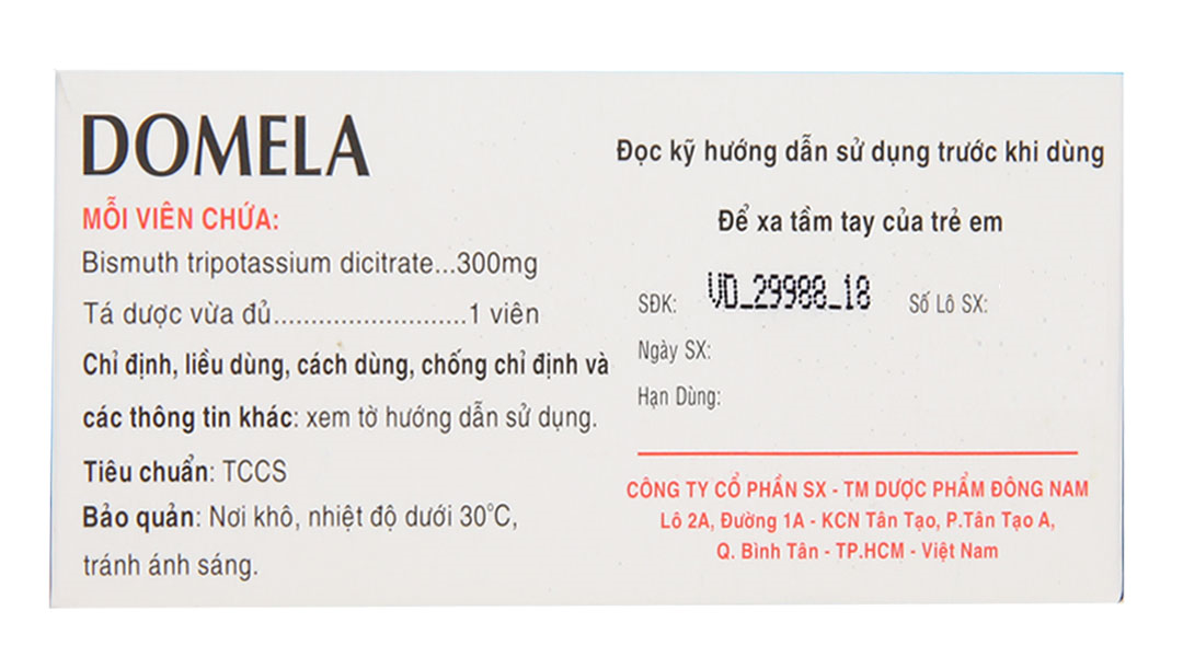 Domela 300mg điều trị viêm loét dạ dày, tá tràng
