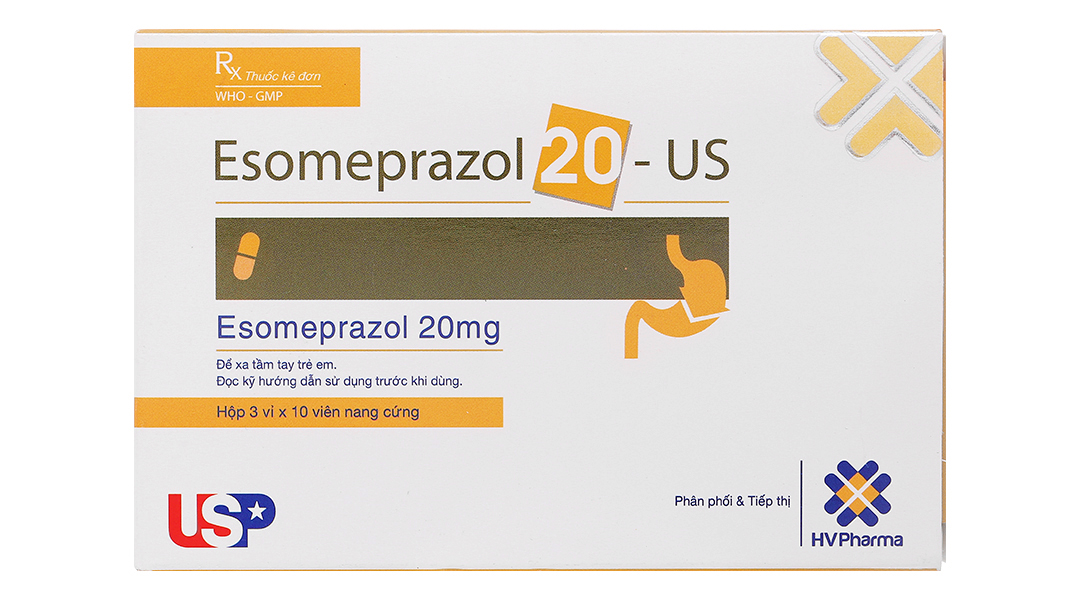 Esomeprazol 20-US trị trào ngược dạ dày, thực quản