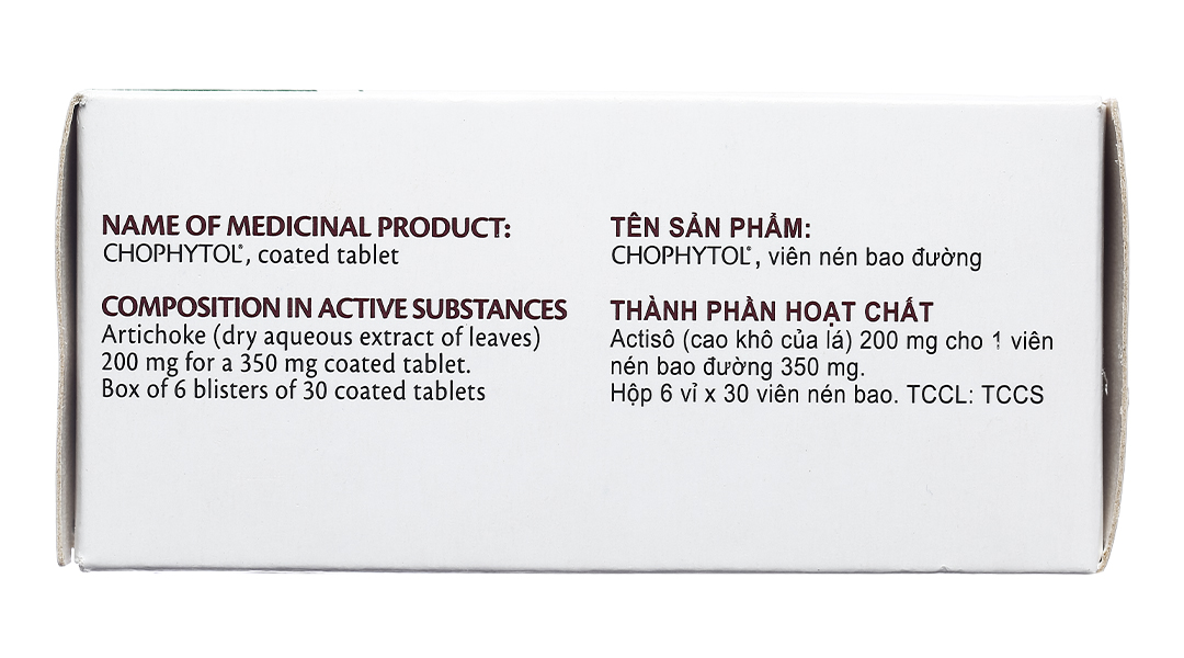 Chophytol 200mg giúp lợi tiểu, thông mật, lợi mật