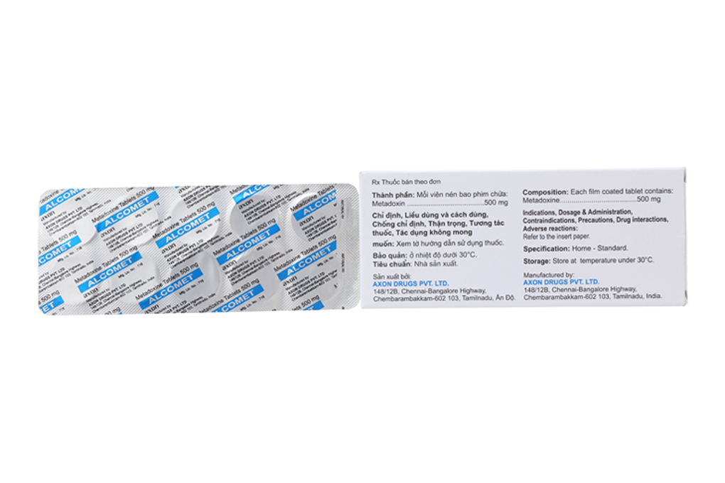 Alcomet 500mg giải độc rượu, hỗ trợ trị bệnh lý về gan