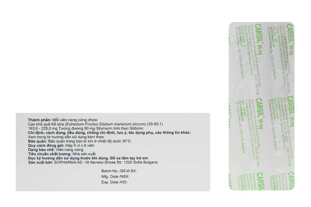Carsil 90mg hỗ trợ trị viêm gan, xơ gan, gan nhiễm mỡ