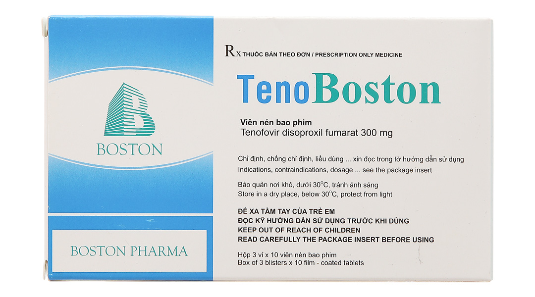 TenoBoston 300mg trị nhiễm HlV-týp 1, viêm gan B
